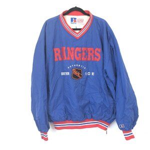 Vintage Russell Rangers NHL Pullover Jacket XL Heavyweight Laminate Outerwear